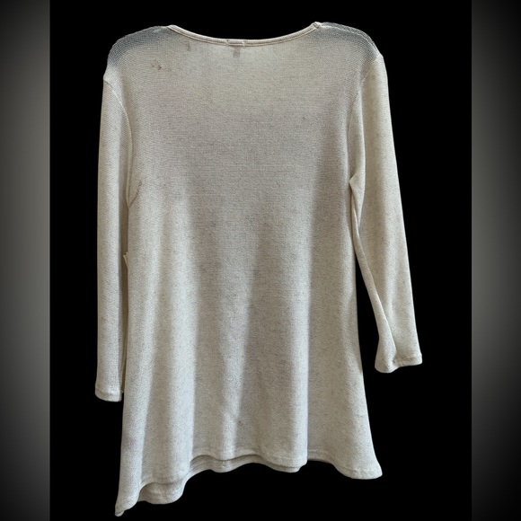 NWTs Reba Cream and Brown Patterned Long Sleeve Tunic Sweater - Picture 2 of 5